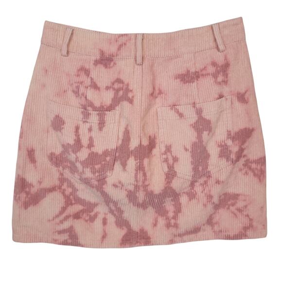 Le Lis Collection Women's Mini Skirt Small Pink Corduroy Tie Dye Grunge Y2K 90's - Picture 4 of 7